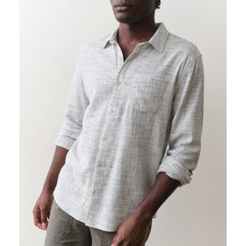 Marine Layer Men's Stretch Selvage Long Sleeve Button Up Shirt Size Small
